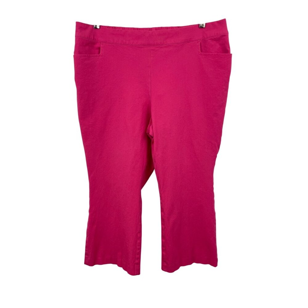 Isaac Mizrahi Pink Regular 24/7 Stretch Straight Ankle Length Pants Womens 18WP